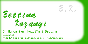 bettina kozanyi business card